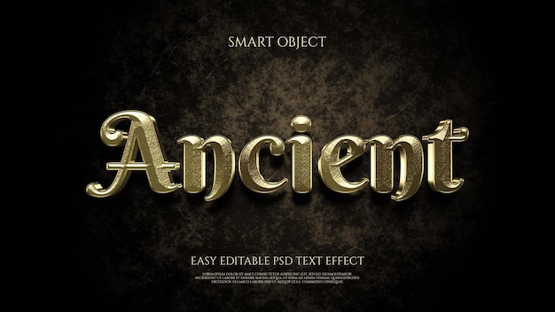 Ancient gold easy editables psd smart objext text effect