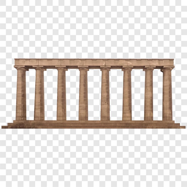 PSD ancient greek classical doric colonnade transparent