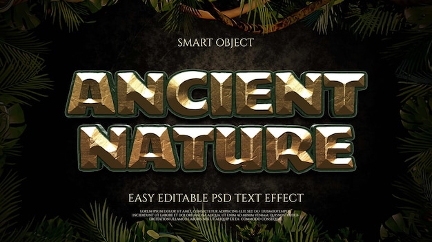 PSD ancient nature easy editables psd smart objext text effect