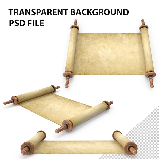 PSD ancient scroll png