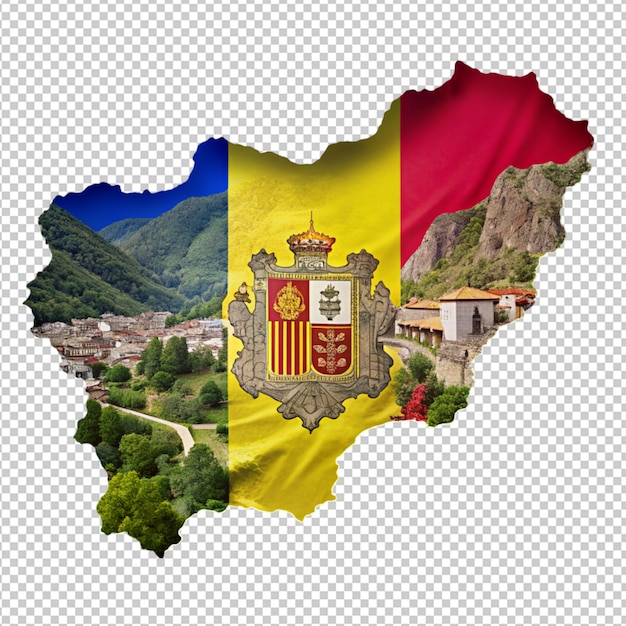 PSD アンドラ国旗 透明な背景