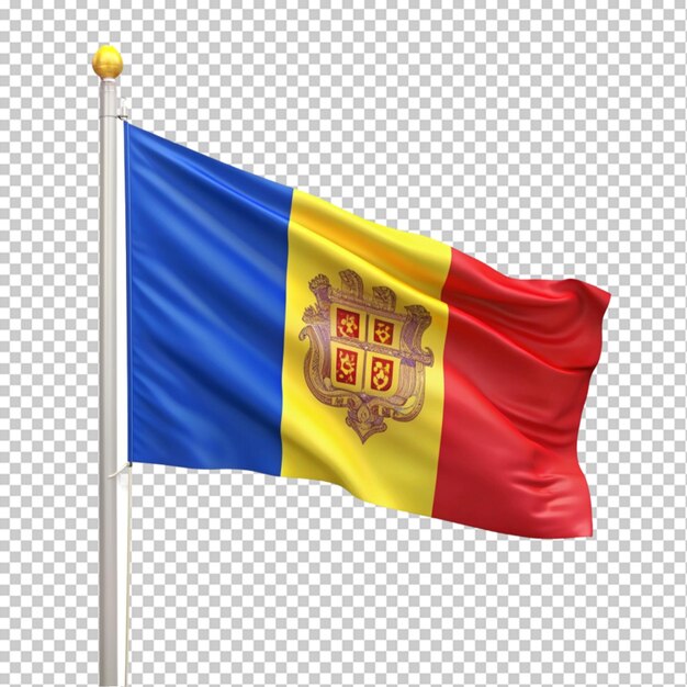 PSD andorra flag on transparent background