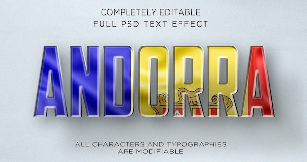 PSD andorra text effect