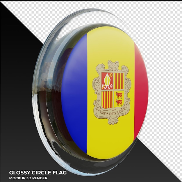 PSD andorra0003 realistic 3d textured glossy circle flag