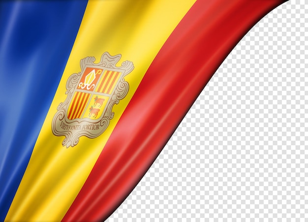 Bandiera di andorra isolata su banner bianco