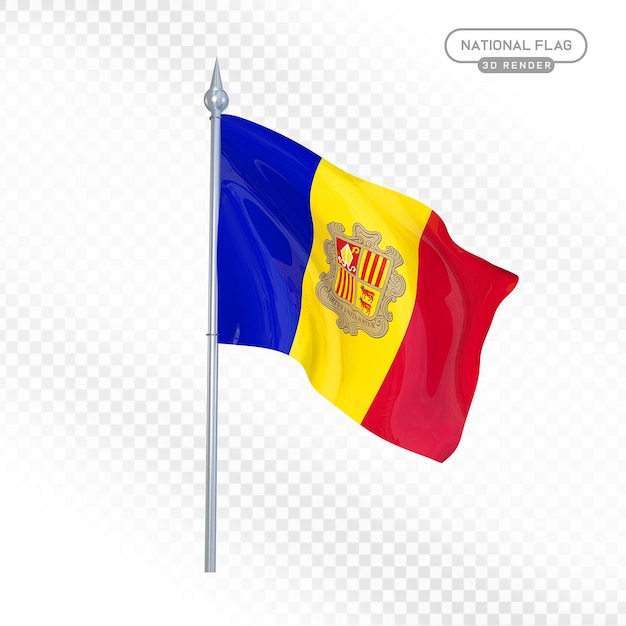 andorran national flag 3d render