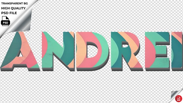 PSD andrei typografie gradiënt turquoise retro tekst textuur psd transparant