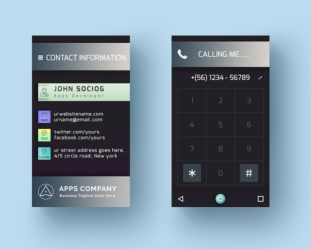 Biglietto da visita stile telefono android