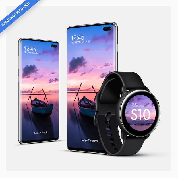 PSD android-smartphonemodel met smartwatch
