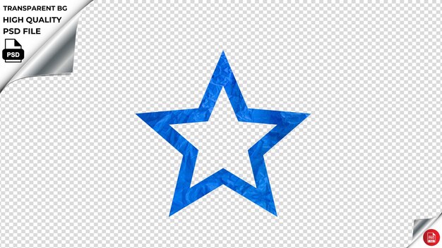 PSD android star outline blue paper psd trasparente