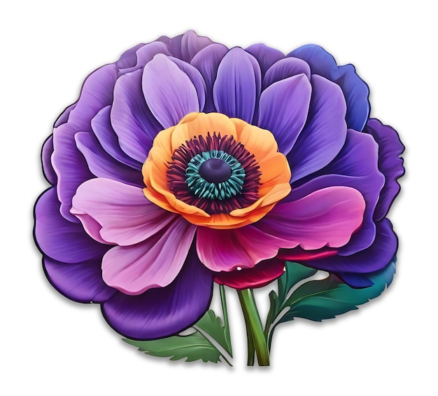 PSD anemone bloem illustratie psd