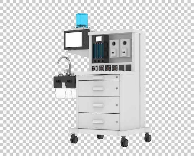PSD Анестезиологический аппарат на прозрачном фоне 3d рендеринг иллюстрации