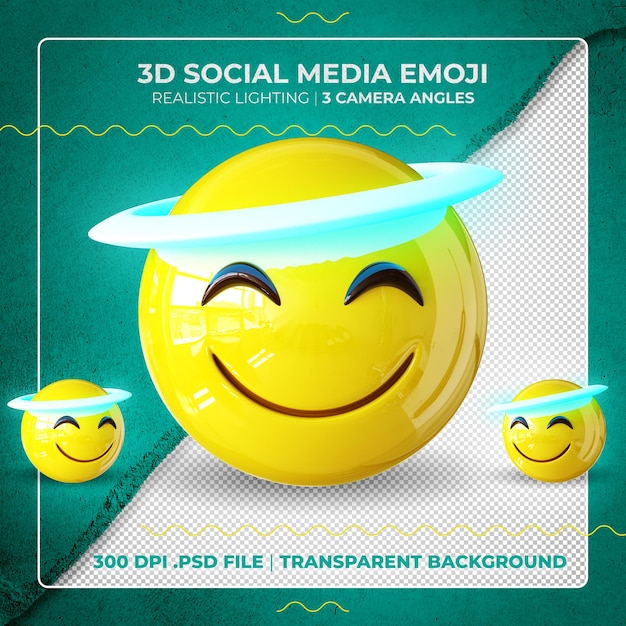 Angel 3d emoji isolated