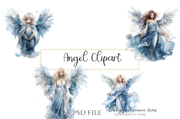 PSD angel clipart png (engels)