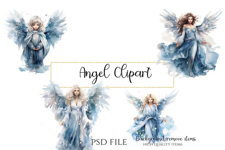 PSD angel clipart png (engels)