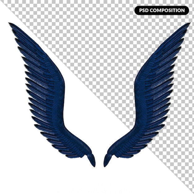 Angel wings isolated. 3d rendering