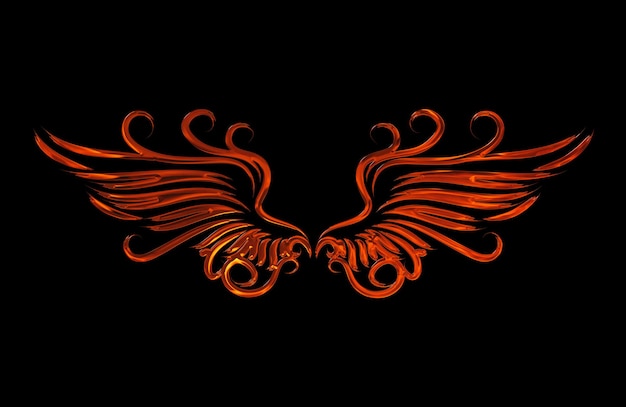 Angel wings with magma effect