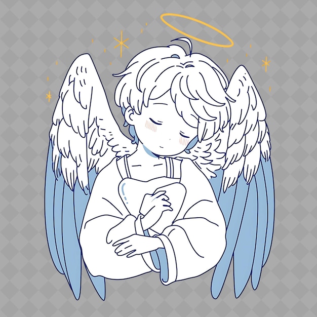 PSD an angel with a baby in his arms