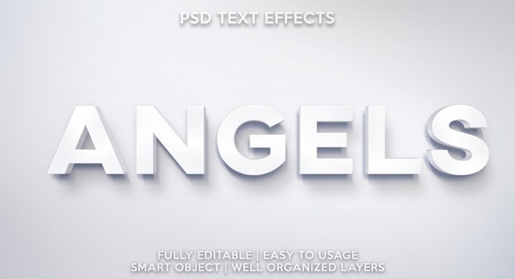 PSD angels text effect