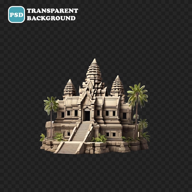 Angkor war icon isolated 3d render illustration