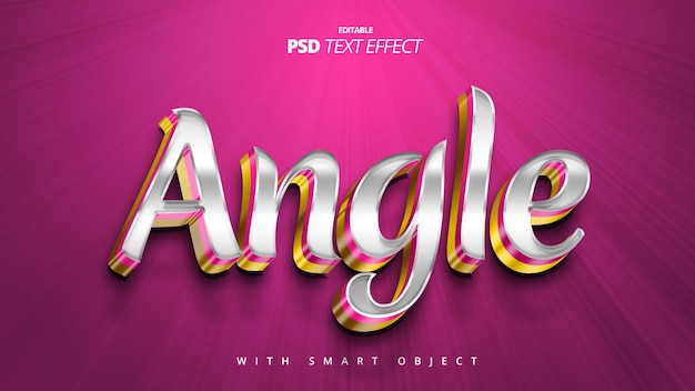 Angle 3d luxury text effect mockup design