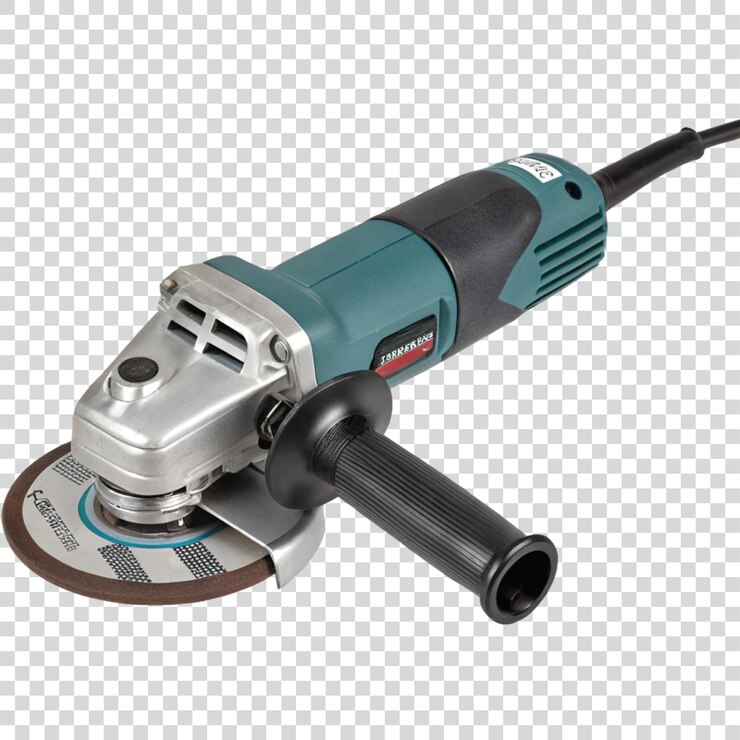 PSD angle grinder isolated on transparent background