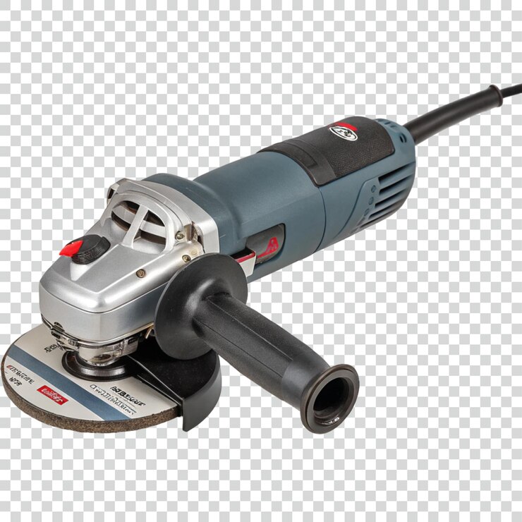 PSD angle grinder isolated on transparent background