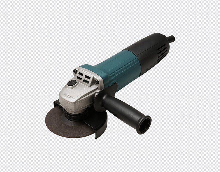 PSD angle grinder power tool on transparent background