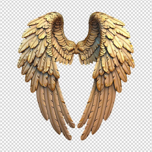 PSD angle wings isolated on transparent background