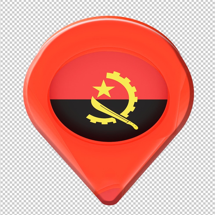 PSD angola map pointer angola map pin angola pin flag angola flag