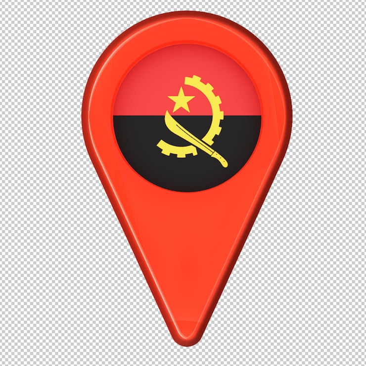 PSD angola map pointer angola map pin angola pin flag angola flag