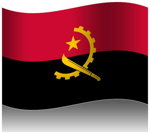 PSD angola national wave flag 3d