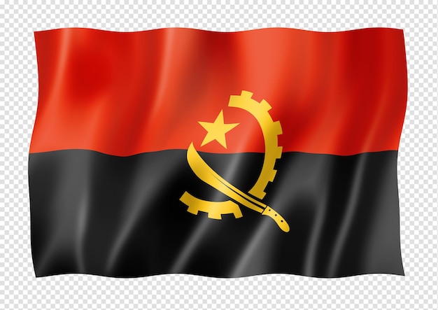 PSD bandiera dell'angola isolata su bianco