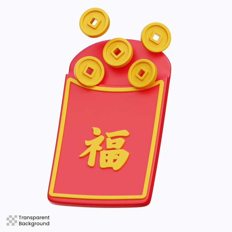 PSD angpao 3d illustration