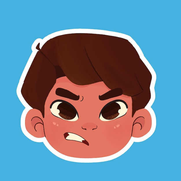 PSD angry boy illustration