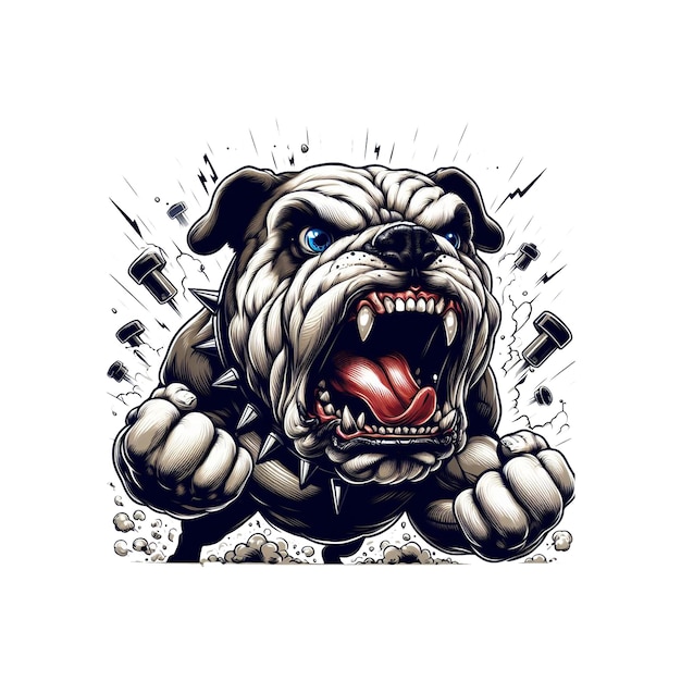 PSD logo del bulldog arrabbiato