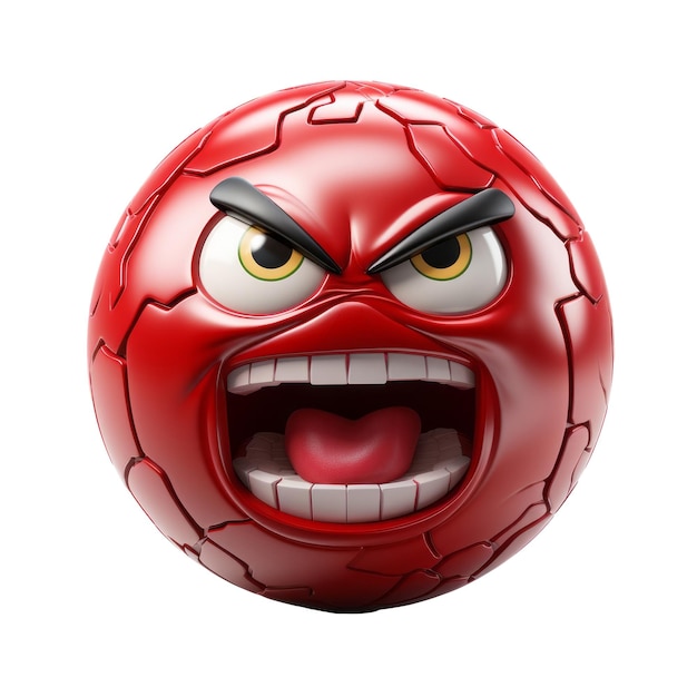 PSD angry face emoticon icon on the transparent background created with generative ai