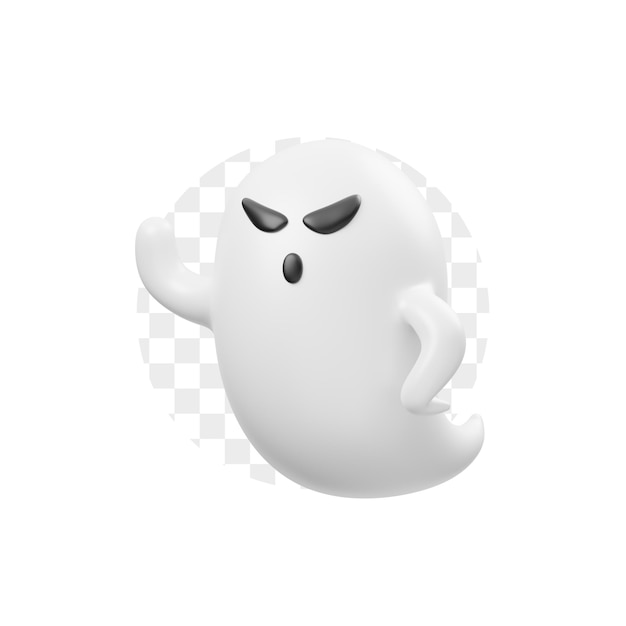 Angry Ghost 3D Cartoon