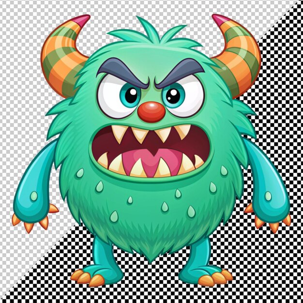 PSD angry monster vector on transparent background