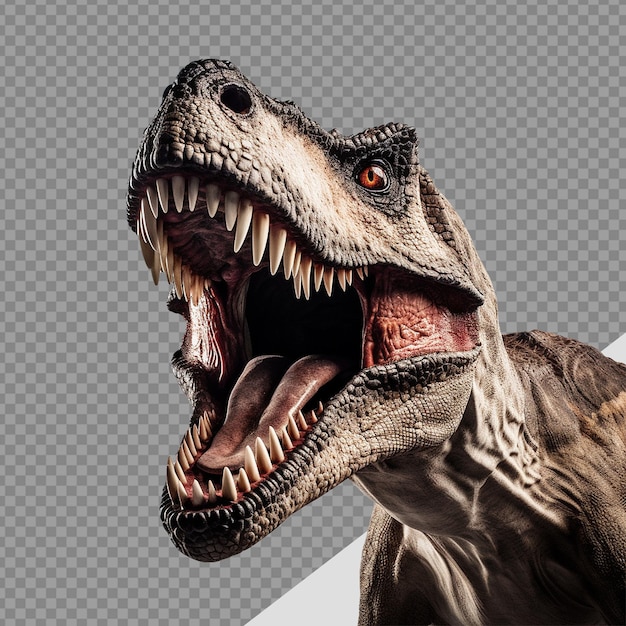 PSD angry tyrannosaurus rex png isolated on transparent background