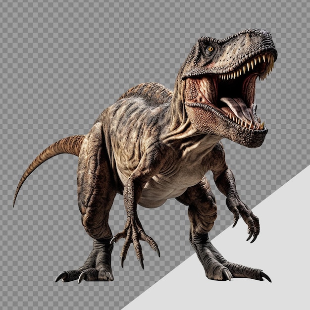 PSD angry tyrannosaurus rex png isolated on transparent background