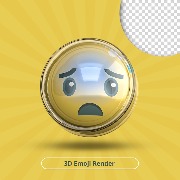 Angstig gezicht emoji 3d illustratie