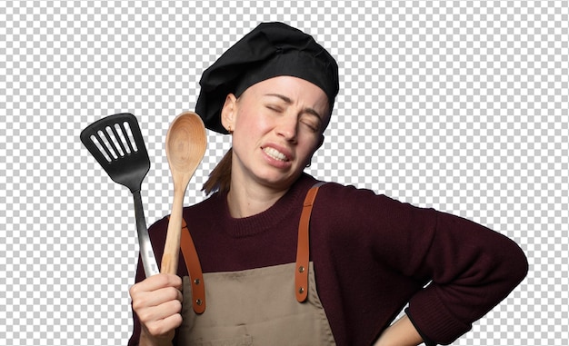 angstig voelen ziek ziek en ongelukkig lijden aan pijnlijke rugpijn