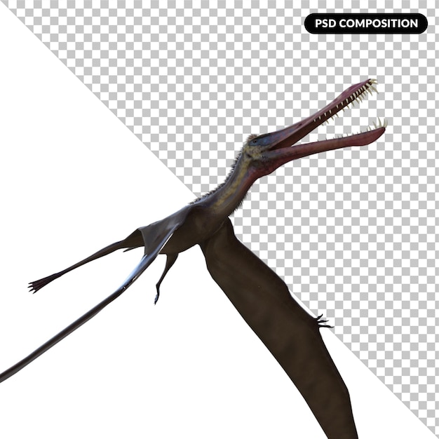 Premium PSD  Flying pterodactyl concept isolated on transparent background