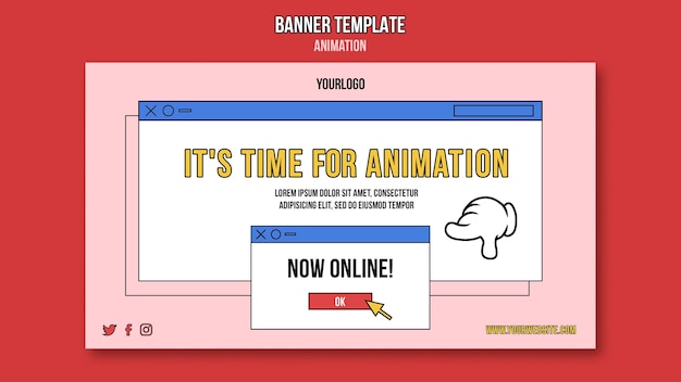 Animaation verkkokurssin bannerimalli