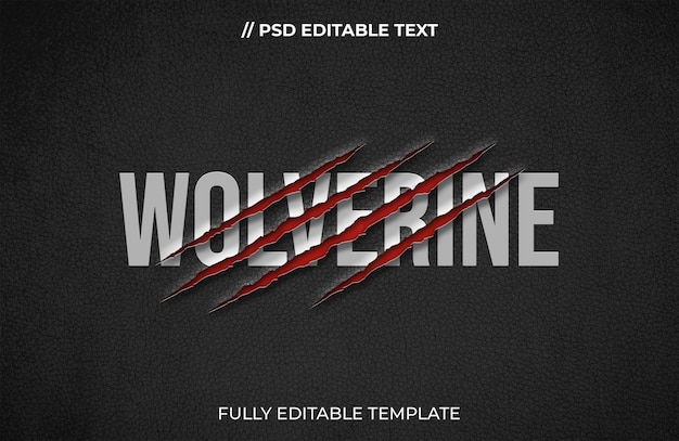 PSD animal claw text effect