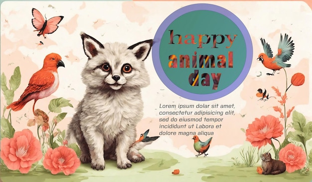 animal day landing page design template