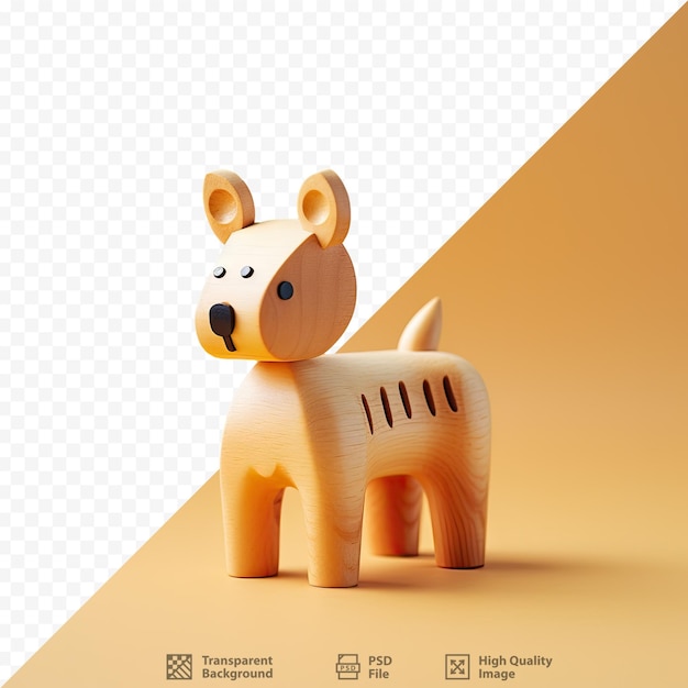 PSD animal figure on a wooden toy