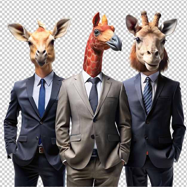PSD animal head in business suit on transparent background