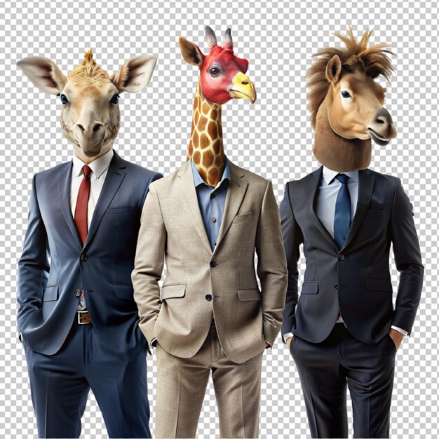 PSD animal head in business suit on transparent background